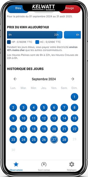 notifications sur l'application tempo edf by selectra