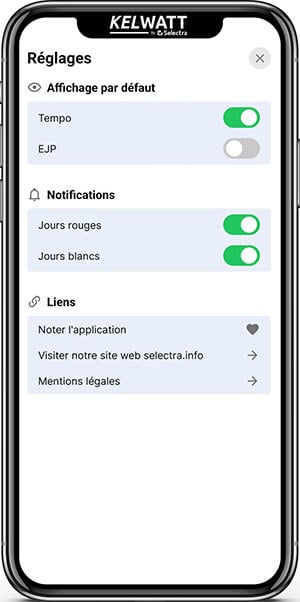 notifications sur l'application tempo edf by selectra